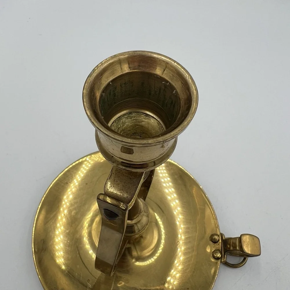 Vintage Valsan Brass Chamberstick Candle Holder Portugal Mid Century Modern‎ MCM